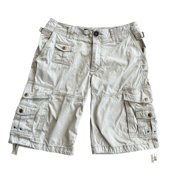 Old Navy Y2K Mid Rise Khaki Loose Baggy Cargo Shorts - Picture 1 of 12